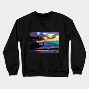 Sea & clouds artistic punk graphic style 2 Crewneck Sweatshirt